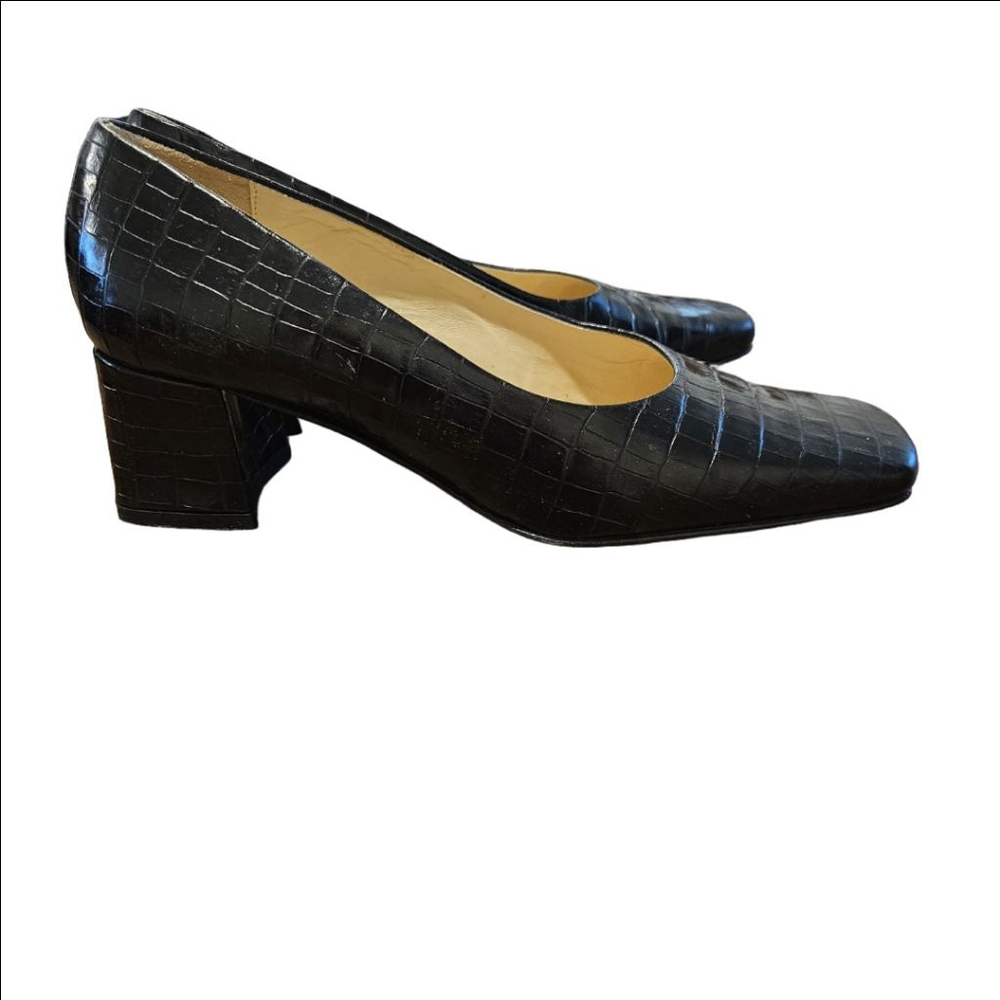 Women's Diego Dolcini Black Leather Pumps Size 37